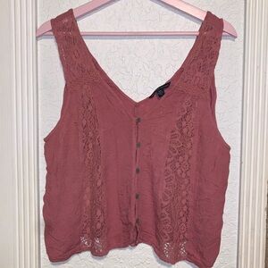 American Eagle Outfitters mauve button up sleeveless top